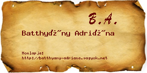 Batthyány Adriána névjegykártya